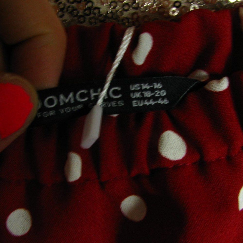 NWT BloomChic Red and White Polkadot Dress - Picture 8 of 11